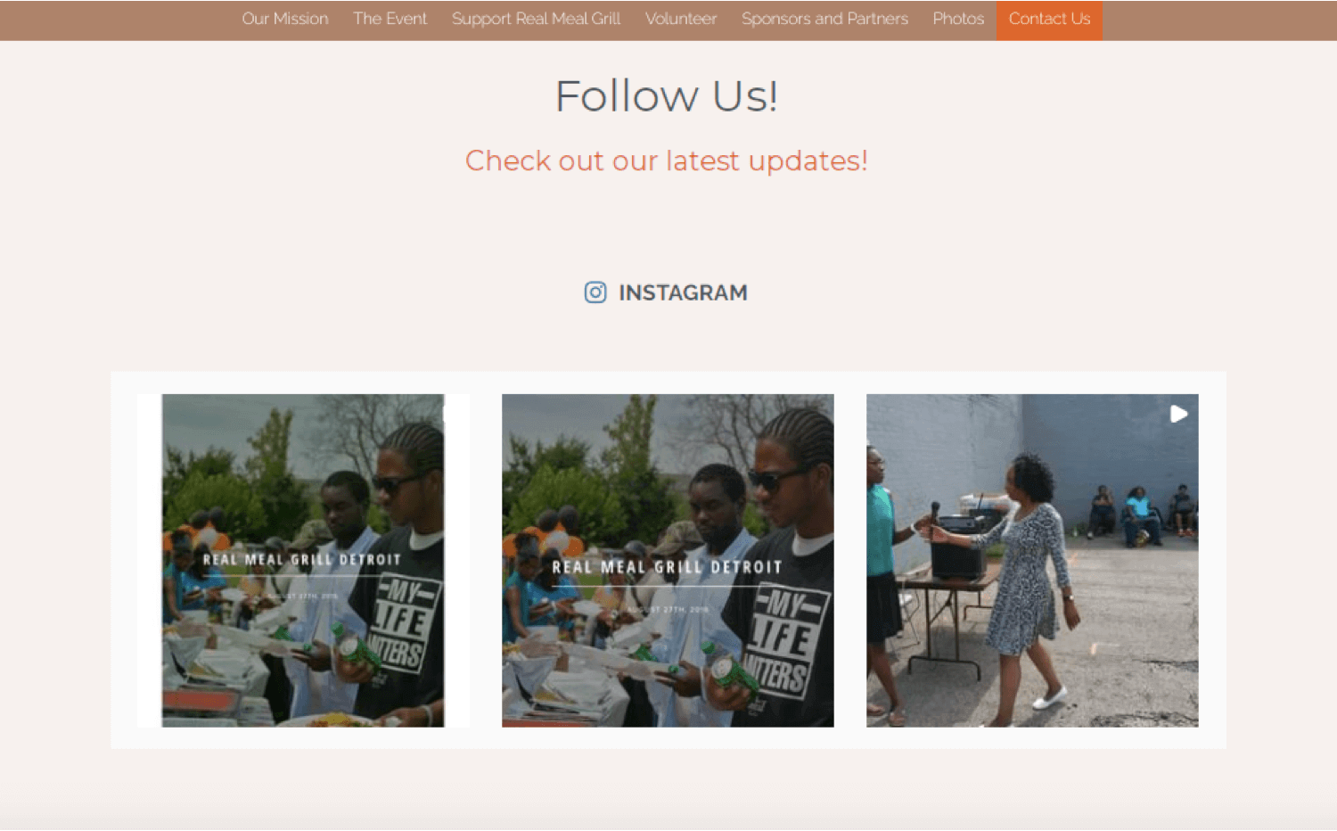 e Instagram feed of a food and catering business embedded on their website e Instagram feed of a food and catering business embedded on their website
